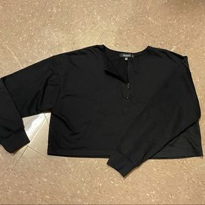 Cropped quarter zip sweater